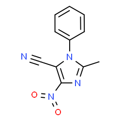 ChemSpider 2D Image | 2-Methyl-4-nitro-1-phenyl-1H-imidazole-5-carbonitrile | C11H8N4O2
