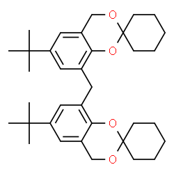 ChemSpider 2D Image | 8,8'-Methylenebis[6-(2-methyl-2-propanyl)-4H-spiro[1,3-benzodioxine-2,1'-cyclohexane]] | C35H48O4