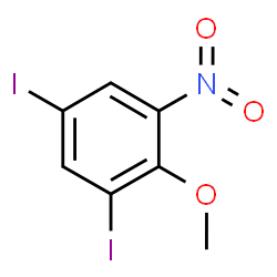 ChemSpider 2D Image | 1,5-Diiodo-2-methoxy-3-nitrobenzene | C7H5I2NO3