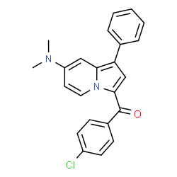 ChemSpider 2D Image | (4-Chlorophenyl)[7-(dimethylamino)-1-phenyl-3-indolizinyl]methanone | C23H19ClN2O