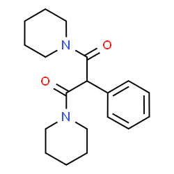 ChemSpider 2D Image | 2-Phenyl-1,3-di(1-piperidinyl)-1,3-propanedione | C19H26N2O2