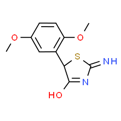 ChemSpider 2D Image | 2-Amino-5-(2,5-dimethoxyphenyl)-1,3-thiazol-4(5H)-one | C11H12N2O3S