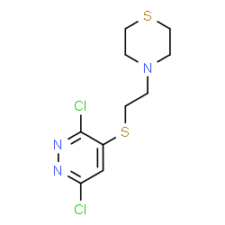 ChemSpider 2D Image | 4-{2-[(3,6-Dichloro-4-pyridazinyl)sulfanyl]ethyl}thiomorpholine | C10H13Cl2N3S2