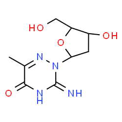 ChemSpider 2D Image | 3-Amino-2-(2-deoxypentofuranosyl)-6-methyl-1,2,4-triazin-5(2H)-one | C9H14N4O4