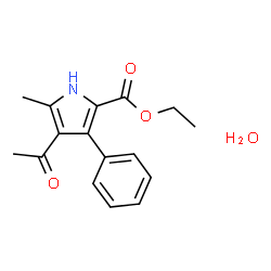 ChemSpider 2D Image | Ethyl 4-acetyl-5-methyl-3-phenyl-1H-pyrrole-2-carboxylate hydrate (1:1) | C16H19NO4