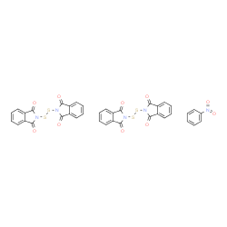 ChemSpider 2D Image | 2,2'-Disulfanediylbis(1H-isoindole-1,3(2H)-dione) - nitrobenzene (2:1) | C38H21N5O10S4