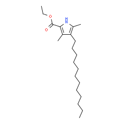 ChemSpider 2D Image | Ethyl 4-dodecyl-3,5-dimethyl-1H-pyrrole-2-carboxylate | C21H37NO2