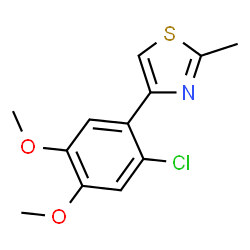 ChemSpider 2D Image | 4-(2-Chloro-4,5-dimethoxyphenyl)-2-methyl-1,3-thiazole | C12H12ClNO2S