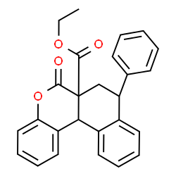 ChemSpider 2D Image | Ethyl 6-oxo-8-phenyl-8,12b-dihydro-6H-naphtho[2,1-c]chromene-6a(7H)-carboxylate | C26H22O4