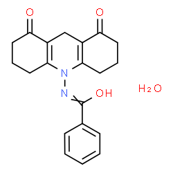 ChemSpider 2D Image | N-(1,8-Dioxo-2,3,4,5,6,7,8,9-octahydro-10(1H)-acridinyl)benzamide hydrate (1:1) | C20H22N2O4