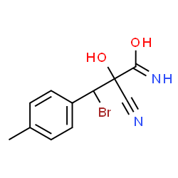 ChemSpider 2D Image | 3-Bromo-2-cyano-2-hydroxy-3-(4-methylphenyl)propanamide | C11H11BrN2O2