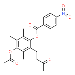 ChemSpider 2D Image | 4-Acetoxy-2,3,5-trimethyl-6-(3-oxobutyl)phenyl 4-nitrobenzoate | C22H23NO7