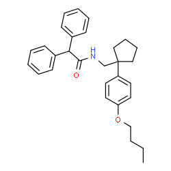 ChemSpider 2D Image | N-{[1-(4-Butoxyphenyl)cyclopentyl]methyl}-2,2-diphenylacetamide | C30H35NO2