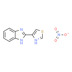 ChemSpider 2D Image | 4-(1H-Benzimidazol-2-yl)-1,3-thiazol-3-ium nitrate | C10H8N4O3S