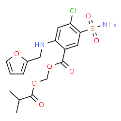 ChemSpider 2D Image | (Isobutyryloxy)methyl 4-chloro-2-[(2-furylmethyl)amino]-5-sulfamoylbenzoate | C17H19ClN2O7S