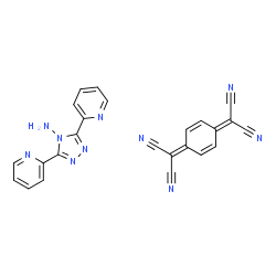 ChemSpider 2D Image | 2,2'-(2,5-Cyclohexadiene-1,4-diylidene)dimalononitrile - 3,5-di(2-pyridinyl)-4H-1,2,4-triazol-4-amine (1:1) | C24H14N10