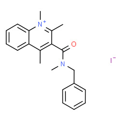ChemSpider 2D Image | 3-[Benzyl(methyl)carbamoyl]-1,2,4-trimethylquinolinium iodide | C21H23IN2O