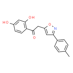 ChemSpider 2D Image | 1-(2,4-Dihydroxyphenyl)-2-[3-(4-methylphenyl)-1,2-oxazol-5-yl]ethanone | C18H15NO4