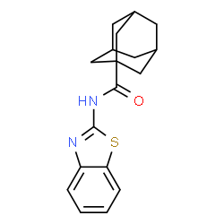 ChemSpider 2D Image | N-(1,3-Benzothiazol-2-yl)-1-adamantanecarboxamide | C18H20N2OS