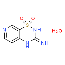 ChemSpider 2D Image | 2H-Pyrido[4,3-e][1,2,4]thiadiazin-3-amine 1,1-dioxide hydrate (1:1) | C6H8N4O3S