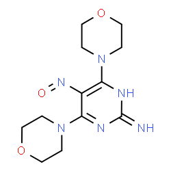 ChemSpider 2D Image | 4,6-Di(4-morpholinyl)-5-nitroso-2-pyrimidinamine | C12H18N6O3
