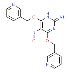 ChemSpider 2D Image | 5-Nitroso-4,6-bis(3-pyridinylmethoxy)-2-pyrimidinamine | C16H14N6O3