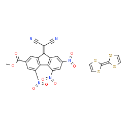 ChemSpider 2D Image | Methyl 9-(dicyanomethylene)-4,5,7-trinitro-9H-fluorene-2-carboxylate - 2-(1,3-dithiol-2-ylidene)-1,3-dithiole (1:1) | C24H11N5O8S4