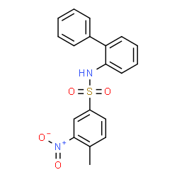 ChemSpider 2D Image | N-(2-Biphenylyl)-4-methyl-3-nitrobenzenesulfonamide | C19H16N2O4S