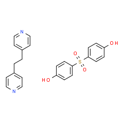 ChemSpider 2D Image | 4,4'-Sulfonyldiphenol - 4,4'-(1,2-ethanediyl)dipyridine (1:1) | C24H22N2O4S