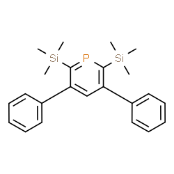 ChemSpider 2D Image | 3,5-Diphenyl-2,6-bis(trimethylsilyl)phosphinine | C23H29ψ2