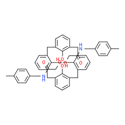 ChemSpider 2D Image | 2,2'-{[26,28-Dihydroxypentacyclo[19.3.1.1~3,7~.1~9,13~.1~15,19~]octacosa-1(25),3(28),4,6,9(27),10,12,15(26),16,18,21,23-dodecaene-25,27-diyl]bis(oxy)}bis[N-(4-methylphenyl)acetamide] | C46H42N2O6