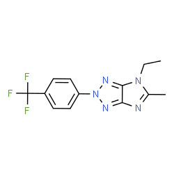 ChemSpider 2D Image | 4-Ethyl-5-methyl-2-[4-(trifluoromethyl)phenyl]-2,4-dihydroimidazo[4,5-d][1,2,3]triazole | C13H12F3N5