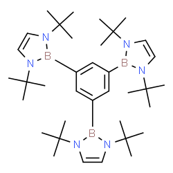 ChemSpider 2D Image | 2,2',2''-Benzene-1,3,5-triyltris[1,3-bis(2-methyl-2-propanyl)-2,3-dihydro-1H-1,3,2-diazaborole] | C36H63B3N6