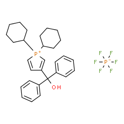 ChemSpider 2D Image | 1,1-Dicyclohexyl-3-[hydroxy(diphenyl)methyl]-1H-phospholium hexafluorophosphate | C29H36F6OP2