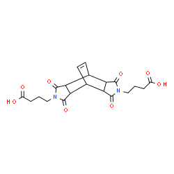 ChemSpider 2D Image | 4,4'-(3,5,9,11-Tetraoxo-4,10-diazatetracyclo[5.5.2.0~2,6~.0~8,12~]tetradec-13-ene-4,10-diyl)dibutanoic acid | C20H22N2O8