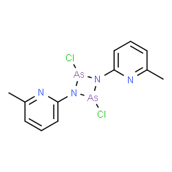ChemSpider 2D Image | 2,2'-(2,4-Dichloro-1,3,2,4-diazadiarsetidine-1,3-diyl)bis(6-methylpyridine) | C12H12As2Cl2N4