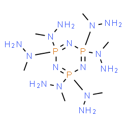 ChemSpider 2D Image | 2,2,4,4,6,6-Hexakis(1-methylhydrazino)-1,3,5,2lambda~5~,4lambda~5~,6lambda~5~-triazatriphosphinine | C6H30N15P3