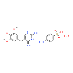 ChemSpider 2D Image | 4-Aminobenzenesulfonic acid - 5-(3,4,5-trimethoxybenzyl)-2,4-pyrimidinediamine hydrate (1:1:1) | C20H27N5O7S