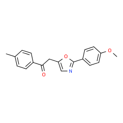 ChemSpider 2D Image | 2-[2-(4-Methoxyphenyl)-1,3-oxazol-5-yl]-1-(4-methylphenyl)ethanone | C19H17NO3