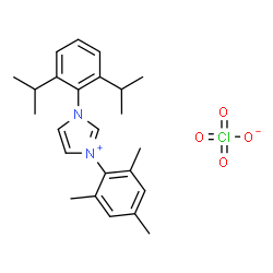 ChemSpider 2D Image | 1-(2,6-diisopropylphenyl)-3-(2,4,6-trimethylphenyl)imidazol-3-ium perchlorate | C24H31ClN2O4