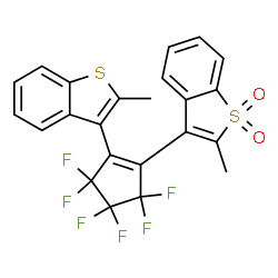 ChemSpider 2D Image | 3-[3,3,4,4,5,5-hexafluoro-2-(2-methylbenzothiophen-3-yl)-1-cyclopentenyl]-2-methyl-benzothiophene 1,1-dioxide | C23H14F6O2S2