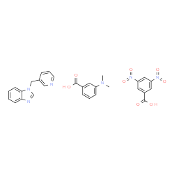 ChemSpider 2D Image | 3-dimethylaminobenzoic acid; 3,5-dinitrobenzoic acid; 1-(3-pyridylmethyl)benzimidazole | C29H26N6O8