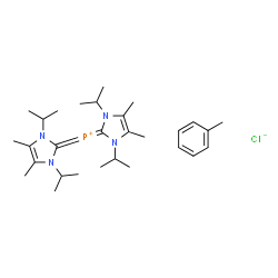 ChemSpider 2D Image | bis(1,3-diisopropyl-4,5-dimethyl-imidazol-2-ylidene)phosphonium; toluene; chloride | C29H48ClN4P