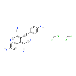 ChemSpider 2D Image | dichloromethane; 2-(4-dimethylaminophenyl)-3-[2-(4-dimethylaminophenyl)ethynyl]buta-1,3-diene-1,1,4,4-tetracarbonitrile | C28H24Cl4N6