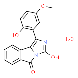 ChemSpider 2D Image | 1-(2-Hydroxy-5-methoxyphenyl)-3H-imidazo[5,1-a]isoindole-3,5(2H)-dione hydrate (1:1) | C17H14N2O5