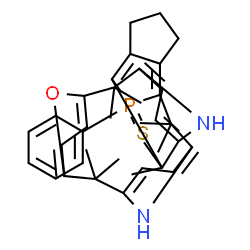 ChemSpider 2D Image | 2,2,7,7,12,12,17,17-Octamethyl-24-phenyl-26-oxa-25,27-diaza-24-phosphahexacyclo[16.5.1.1~3,6~.1~8,11~.1~13,16~.0~19,23~]heptacosa-1(23),3,5,8,10,13,15,18-octaene 24-sulfide | C37H43N2OPS