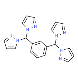 ChemSpider 2D Image | 1,1',1'',1'''-(1,3-Phenylenedimethanetriyl)tetrakis(1H-pyrazole) | C20H18N8