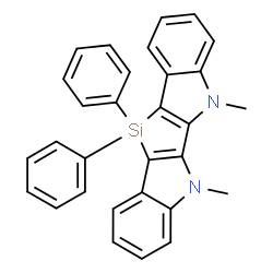 ChemSpider 2D Image | 5,6-Dimethyl-11,11-diphenyl-6,11-dihydro-5H-indolo[2',3':4,5]silolo[3,2-b]indole | C30H24N2Si