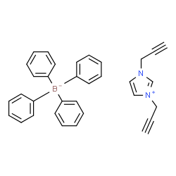 ChemSpider 2D Image | 1,3-Di(2-propyn-1-yl)-1H-imidazol-3-ium tetraphenylborate(1-) | C33H29BN2