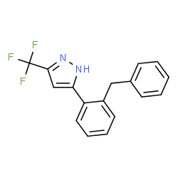 ChemSpider 2D Image | 5-(2-Benzylphenyl)-3-(trifluoromethyl)-1H-pyrazole | C17H13F3N2